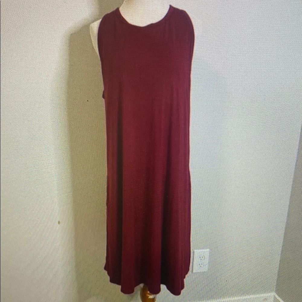 SheBird Sleeveless dark red Midi Dress